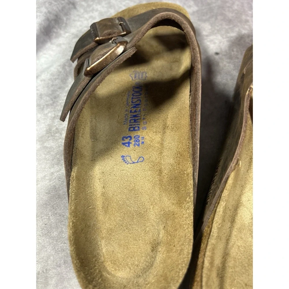 Birkenstock Arizona Habana Oiled Leather Sandals EU 43 US 10 Men Regular Wide